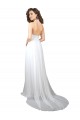 Buy Simple Halter Plunge V-Neckline Chiffon Beach Wedding Dress with High Leg Split UK