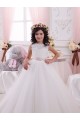 Buy Ivory Ball Gown Bateau Chapel Train Sleeveless Flower Girl Dress UK