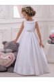 Buy Ivory Ball Gown Bateau Floor Length Flower Girl Dress UK