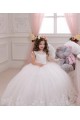 Buy Ivory Ball Gown Bateau Neck Chapel Train Sleeveless Flower Girl Dress UK