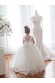 Buy Ivory Ball Gown Chapel Train Sleeveless Flower Girl Dress UK