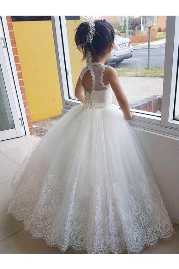 Buy Ivory Ball Gown Floor Length Flower Girl Dress UK