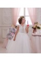 Buy Ivory Ball Gown High Neck Floor Length Sleeveless Flower Girl Dress UK