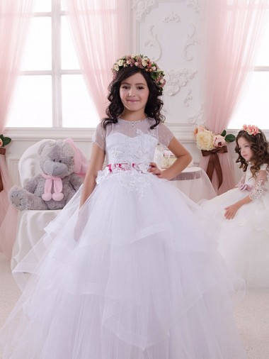 Buy Ivory Ball Gown Sweetheart Floor Length Flower Girl Dress UK