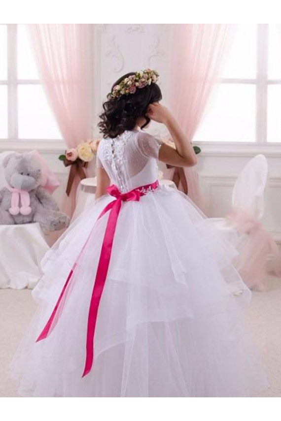 Buy Ivory Ball Gown Sweetheart Floor Length Flower Girl Dress UK
