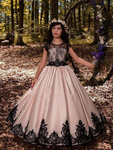Buy Ivory Ball Gown Sweetheart Neck Sleeveless Flower Girl Dress UK