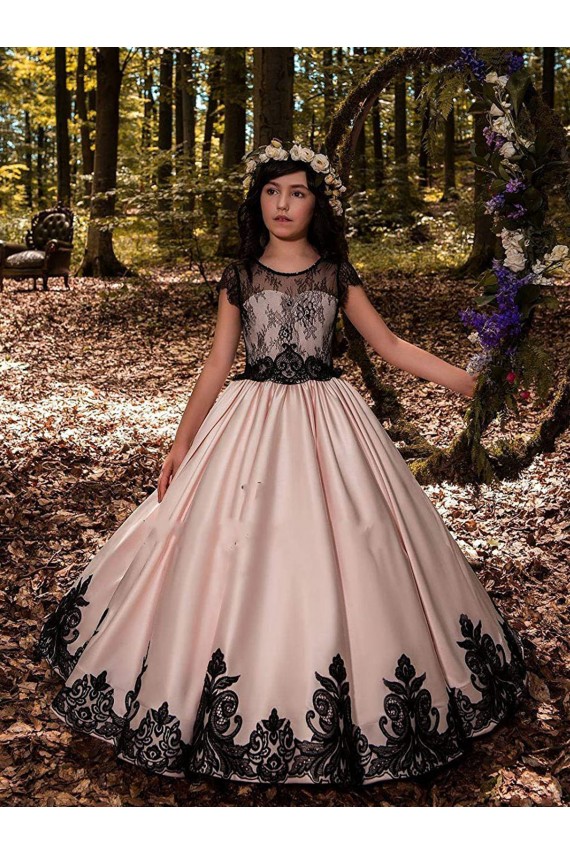 Buy Ivory Ball Gown Sweetheart Neck Sleeveless Flower Girl Dress UK