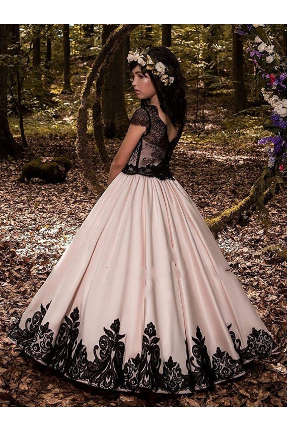 Buy Ivory Ball Gown Sweetheart Neck Sleeveless Flower Girl Dress UK