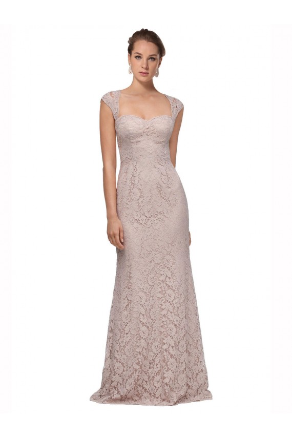 Buy Sweetheart Neckline Cap Sleeves Lace Bridesmaid Dress / Prom Dress with Twist UK