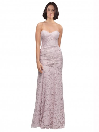 Buy Floor Length Long Mermaid Lace Bridesmaid Dress / Prom Dress with Low Back UK