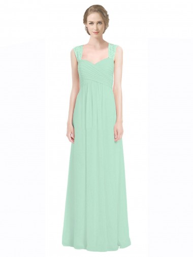Buy Sweetheart Chiffon Bridesmaid Dress with Lace Straps and Keyhole Back UK