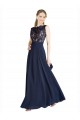Buy Bateaux Neckline A-Line Lace Bridesmaid Dress / Prom Dress with Top Nude Layer UK
