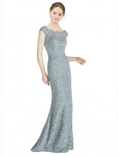 Buy Off the Shoulder Mermaid Lace Bridesmaid Dress / Prom Dress with Cap Sleeves UK