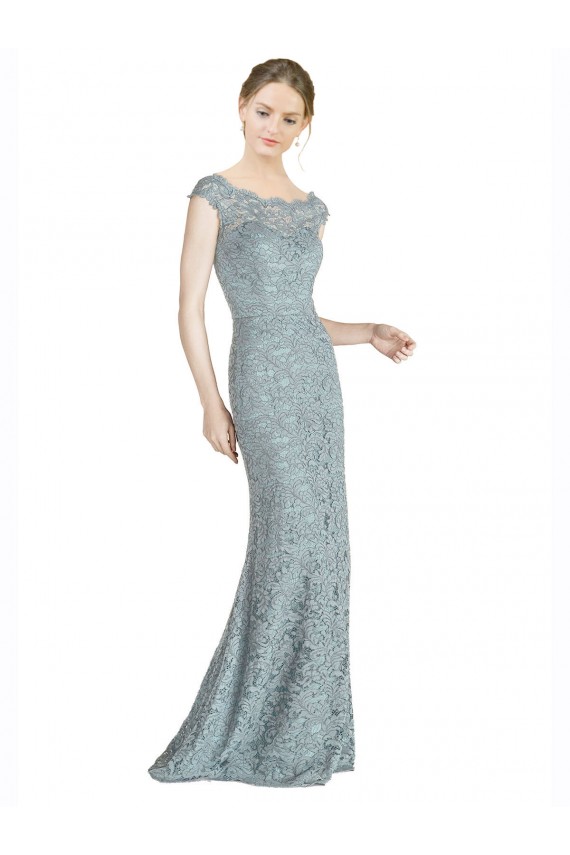 Buy Off the Shoulder Mermaid Lace Bridesmaid Dress / Prom Dress with Cap Sleeves UK