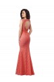 Buy Mermaid Long V-Neck Lace Bridesmaid Dress with Open Back UK