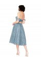 Buy Off the Shoulder Sweetheart Chantilly Lace Midi Length Cocktail Bridesmaid Dress UK