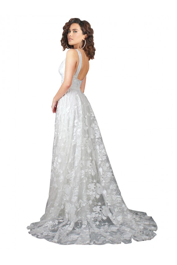 Buy Plunging V-Neckline Wedding Dress with Slit UK
