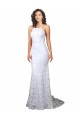 Buy Mermaid Fitted High Neck Low Back Fishtail Wedding Dress UK