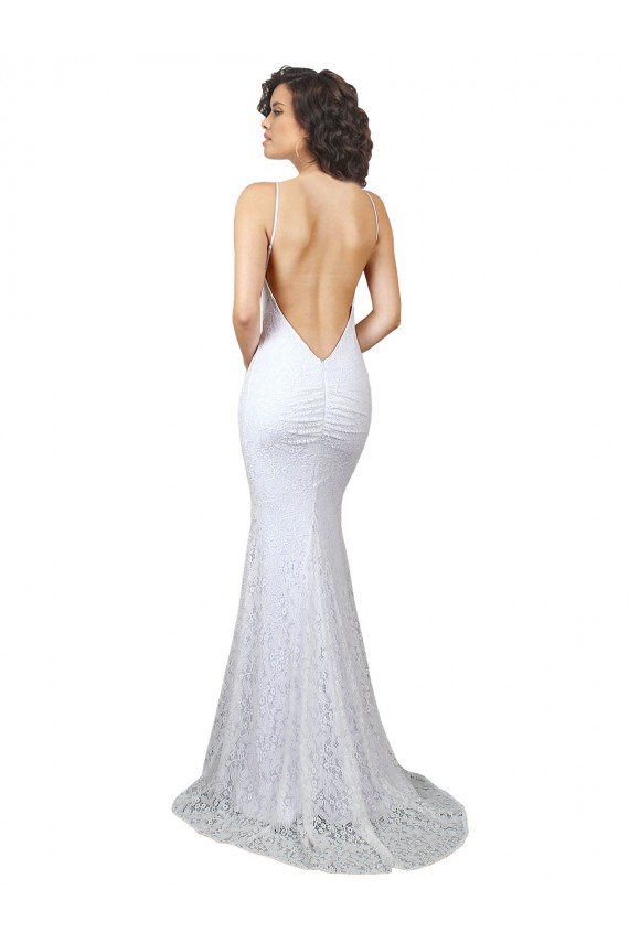 Buy High Neck Backless Lace Wedding Dress with Plunging Low Back UK