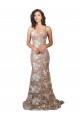 Buy Fishtail Shaped V-Neck Embroidered Foral Lace Wedding Dress UK