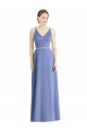 Buy Long Floor Length V-Neck Satin Bridesmaid Dress with Spaghetti Straps UK