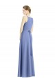 Buy Long Floor Length V-Neck Satin Bridesmaid Dress with Spaghetti Straps UK