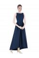 Buy Full Length Sleeveless Long Satin Bridesmaid Dress with High Low Hem Detail UK