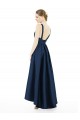 Buy Full Length Sleeveless Long Satin Bridesmaid Dress with High Low Hem Detail UK