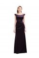 Buy Off The Shoulder Long Satin Bridesmaid Dress with Asymmetrical Pleated Bodice UK