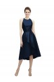 Buy Halter Neck Short Tea Length Sleeveless Satin Bridesmaid Dress UK