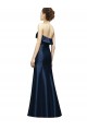 Buy Long Strapless Satin Bridesmaid Dress with Pleated Cuff Neckline UK
