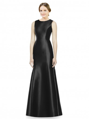 Buy Full Length Mermaid Long Satin Bridesmaid Dress with Keyhole Back UK