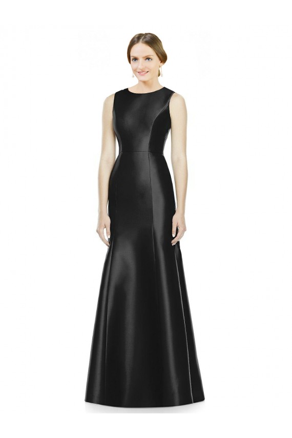 Buy Full Length Mermaid Long Satin Bridesmaid Dress with Keyhole Back UK