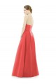 Buy Sheer V-Neck Tulle Illusion Long Satin Bridesmaid Dress UK