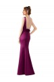 Buy Fitted Sexy Open Back Formal Satin Bridesmaids Dress with Floral Details UK