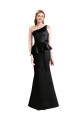 Buy Long One Shoulder Satin Bridesmaid Dress with Bow Ties UK