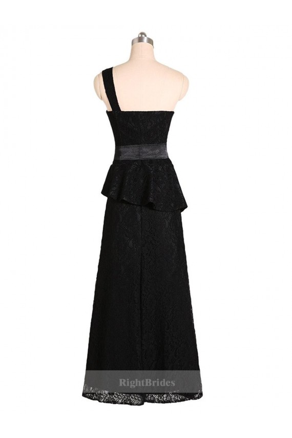 Buy Long One Shoulder Satin Bridesmaid Dress with Bow Ties UK