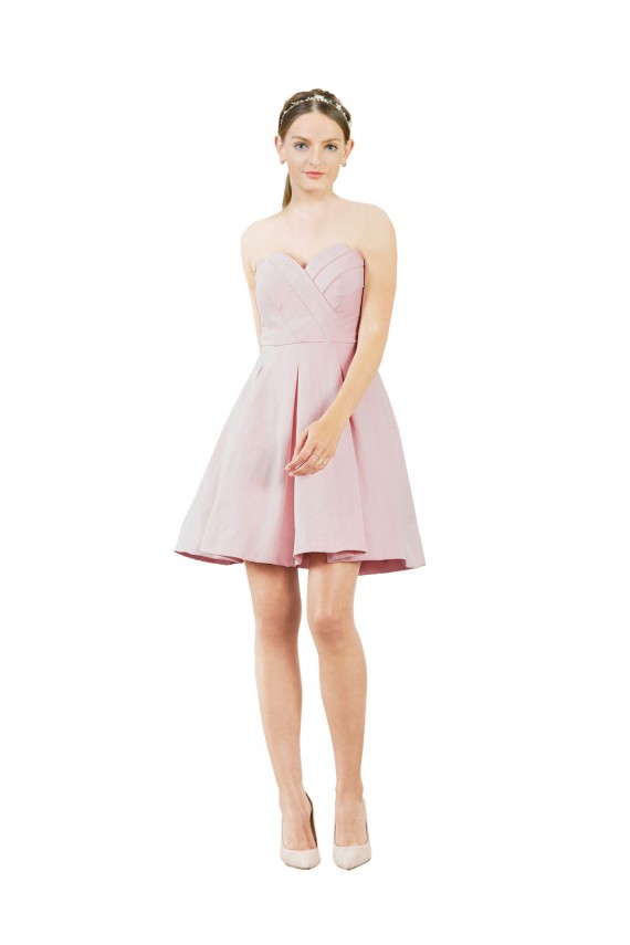 Buy Short Knee Length Sweetheart Satin Cocktail Bridesmaid Dress UK