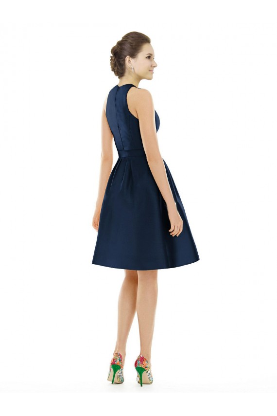 Buy Short Halter Cocktail Length Luxe Satin Cocktail Bridesmaid Dress UK