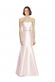 Buy Long Sweetheart Satin Bridesmaid Dress with Slim Beaded Sash UK