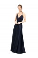 Buy Sexy Satin Bridesmaids Dress with Deep V-Neckline and Strappy Back UK