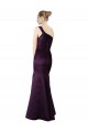 Buy Long Ruched Neckline One Shoulder Satin Bridesmaid Dress / Prom Dress UK