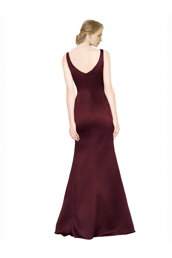 Buy Figure Shaping Formal Satin Bridesmaid Dress / Prom Dress with Structured Pleats UK