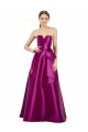 Buy Sleeveless V-Neck Long Satin Bridesmaid Dress / Prom Dress with Bow Waist UK