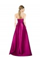 Buy Sleeveless V-Neck Long Satin Bridesmaid Dress / Prom Dress with Bow Waist UK
