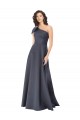 Buy Rouched One Shoulder Floor Length Formal Satin Bridesmaid Dress / Prom Dress with Bow UK