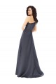 Buy Rouched One Shoulder Floor Length Formal Satin Bridesmaid Dress / Prom Dress with Bow UK
