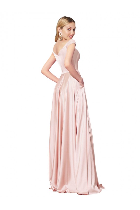 Buy A-Line Off the Shoulder Sweetheart Formal Satin Bridesmaid Dress / Prom Dress UK