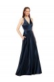 Buy Long Formal Satin Bridesmaid Gown with Halter Neckline UK