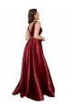 Buy Sleeveless Deep V-Neck A-Line Formal Satin Bridesmaid Dress / Prom Dress with Pockets UK